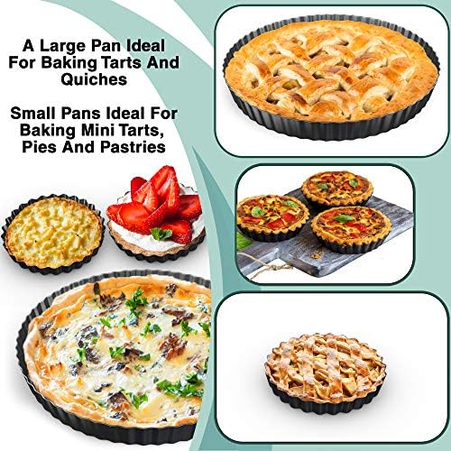 Tart Pan with Removable Bottom, Set of 5, by Zerodish - Non-stick