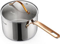 Ciwete 3 Quart Sauce Pan with Lid, Upgraded Tri-Ply Stainless Steel Saucepan by Ciwete
