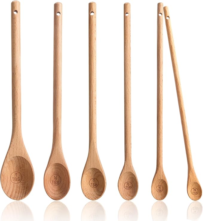 Wooden Meauring Spoons Set of 6 by EsieHouzie