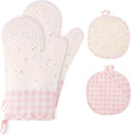 Silicone Confetti Oven Mitts and Pot Holders Set, Heat Resistant Non-Slip by Unknown