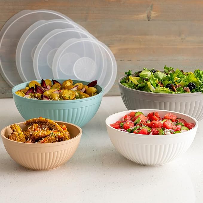 Nordic Ware Prep and Serve Mixing Bowls Set, Earth-Tones - Image 2