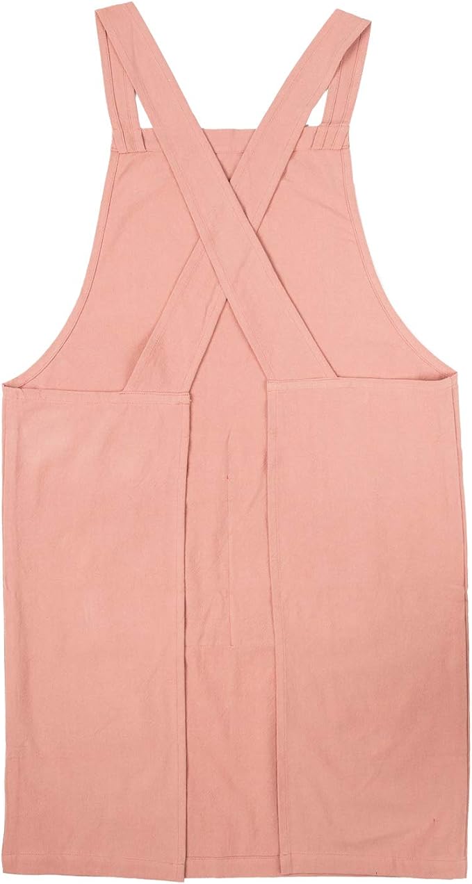 ELEZAY Aprons for Women with Pockets Plus Size Comfort Cross Back No Tie Cotton - Image 2