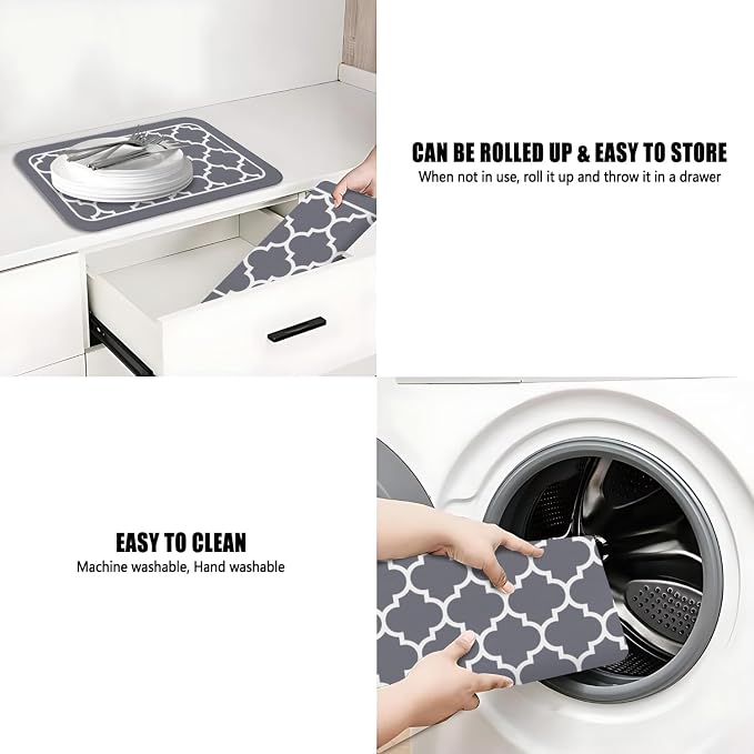 Dish Drying Mat for Kitchen Counter 2 Pack - Image 7