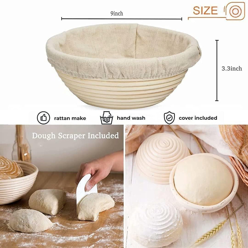 Complete Sourdough Starter Kit, Bread Baking Supplies, 9'' Round