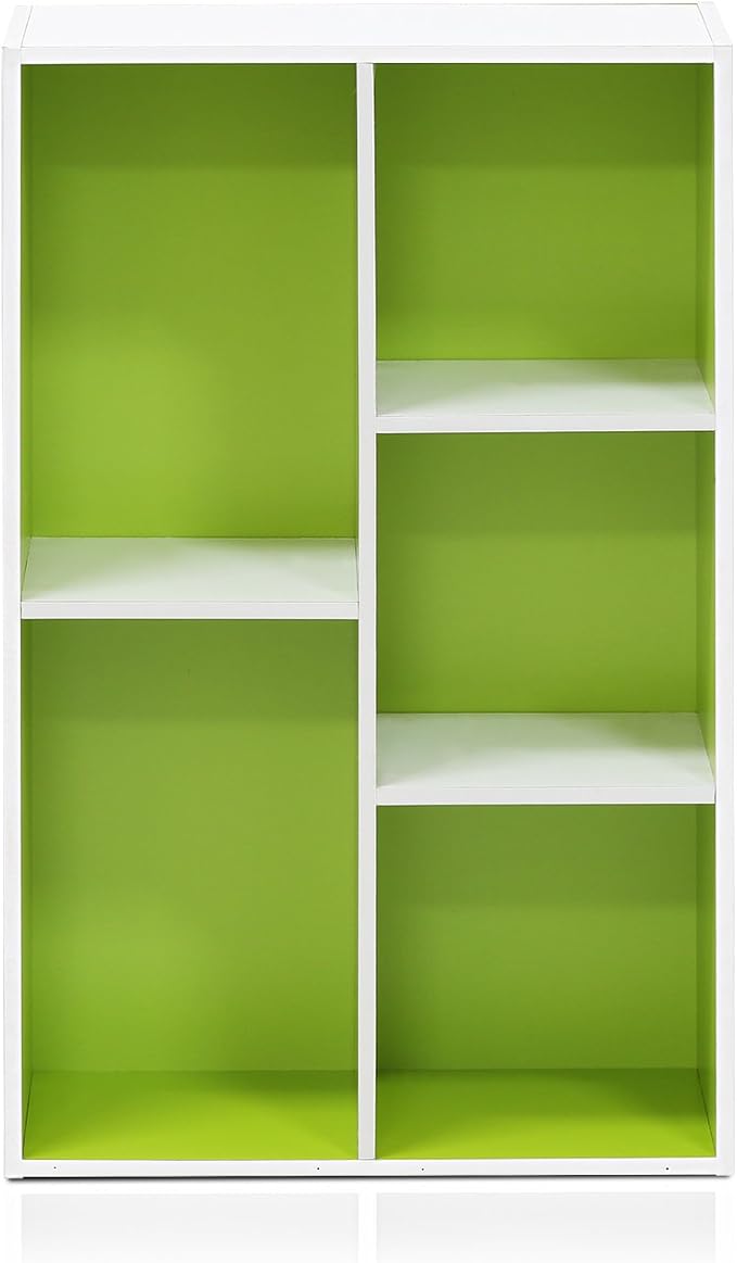 Furinno LUDER Book Shelf, 5-Cube Bookshelf, Reversible Bookcase, 9.4 x 19.5 x - Image 6