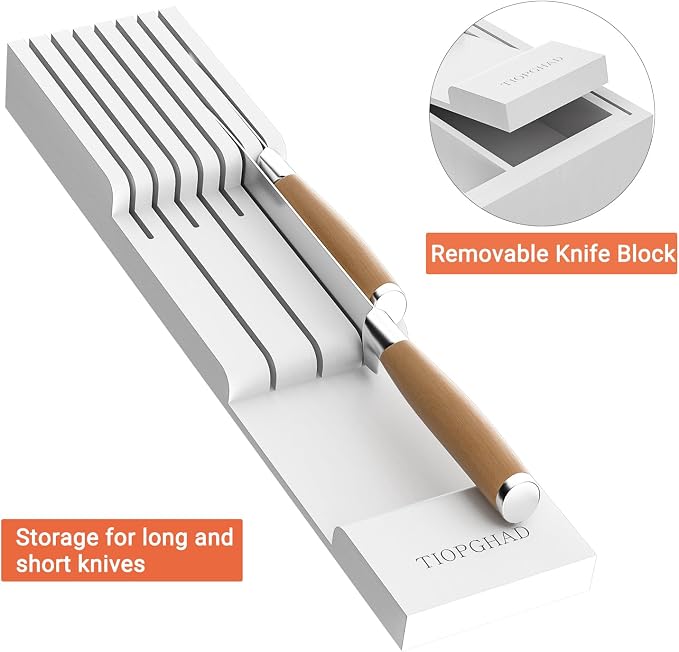 TIOPGHAD Bamboo-Silverware-Drawer-Organizer-Kitchen, Expandable Utensil Holder - Image 7