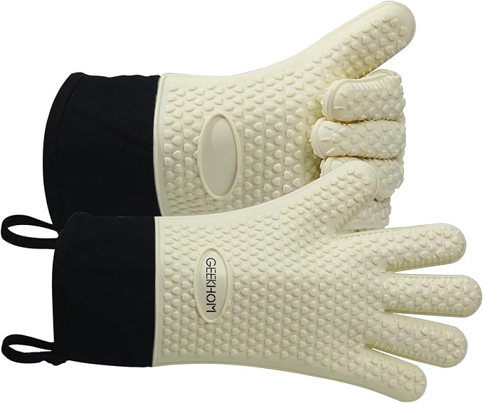 GEEKHOM BBQ Gloves Heat Resistant Oven Mitts by GEEKHOM