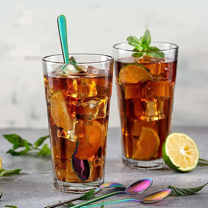 IQCWOOD Rainbow Long Handle Iced Tea Spoons, 9-Inch Ice Cream Coffee Stirring - Image 3