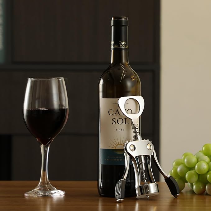 KORCCI Wine Opener, Heavy-Duty Zinc Alloy Wing Corkscrew, Premium Beer Bottle - Image 7