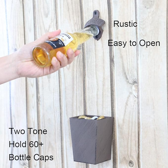 Rustic Cast Iron Beer Bottle Opener Wall Mounted - Image 3