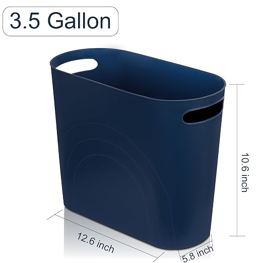 rejomiik Small Trash Can, 3.5 Gallon Slim Garbage Can Plastic Waste Basket - Image 6