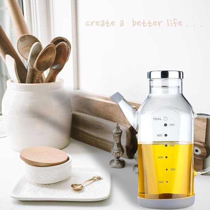High Borosilicate Glass Oil Bottle-Olive Oil Dispenser - Image 3