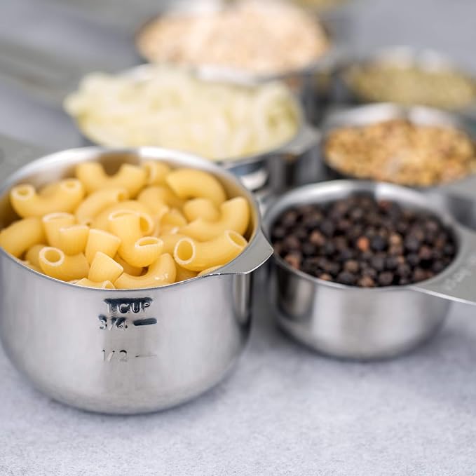 Set of 7 Heavy Duty Measuring Cups, 18/8 Stainless Steel - Image 5
