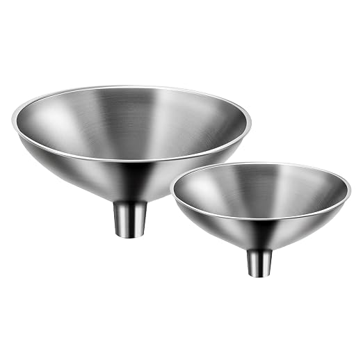 Small Funnel Set of 2, Stainless Steel Mini Funnel by Unknown