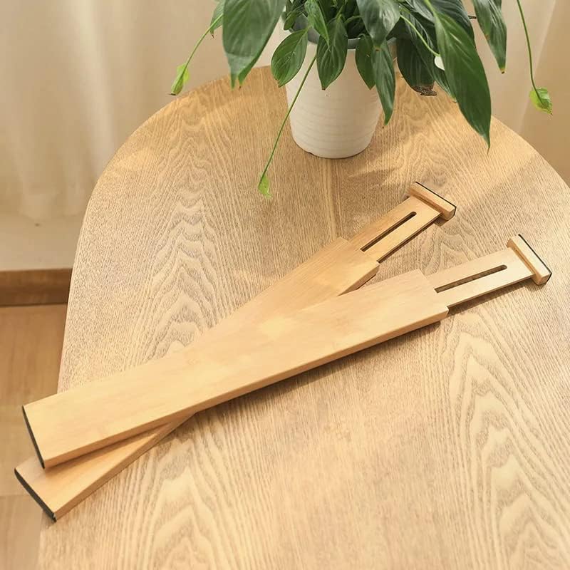 VIGAN 2/4PCS Adjustable Bamboo Drawer Dividers Bedroom Kitchen Drawer