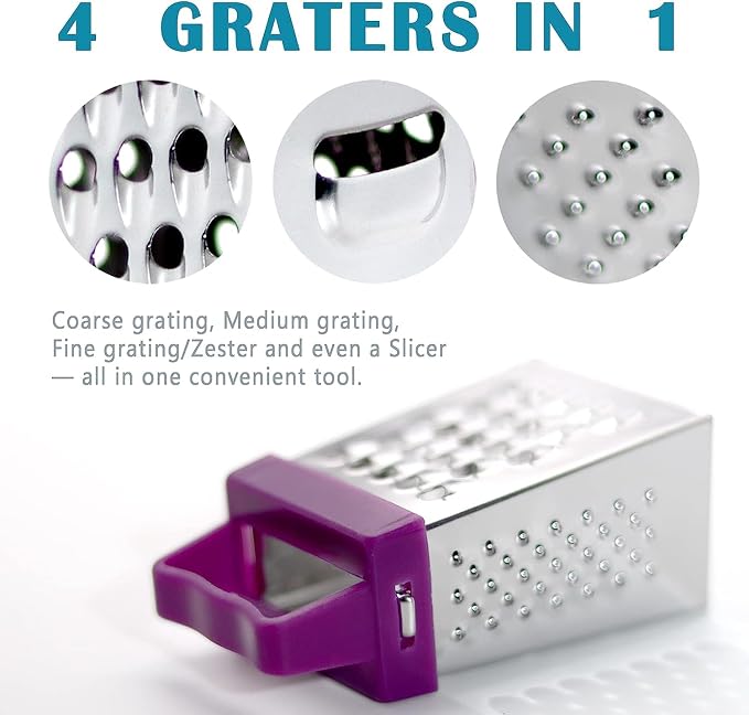 3Pcs Mini Cheese Grater, Professional Box Grater, Stainless Steel - Image 3