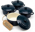 Kook Ceramic Mini Cocotte Set, Small Casserole Dishes by Kook