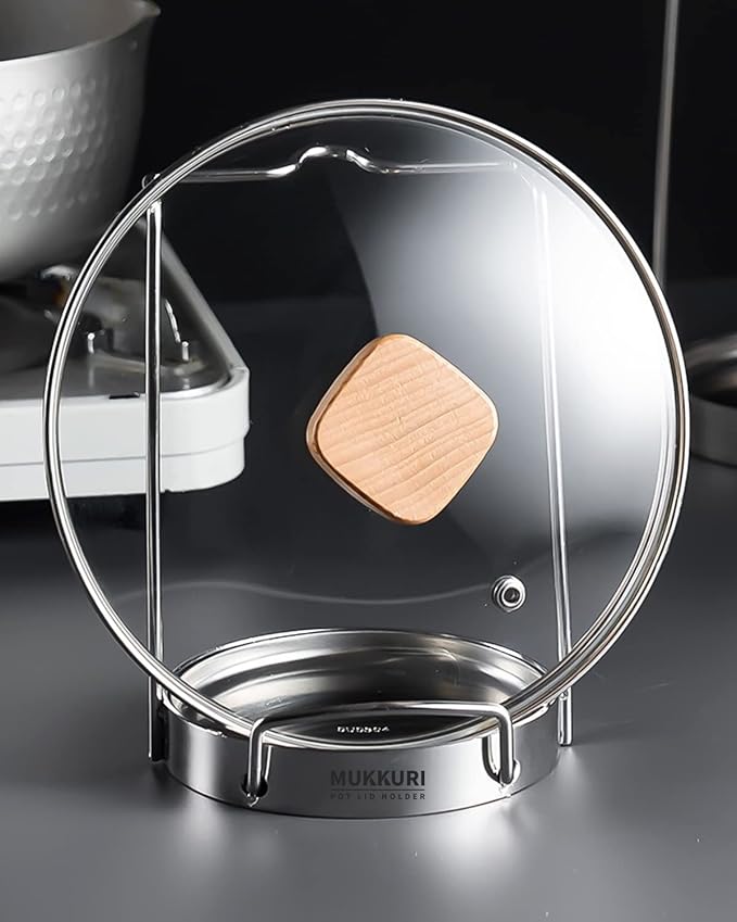 Pot Lid Organizer, Pot Lid Holder 304 Stainless Steel Pot Lid Stand, Lid and by Mukkuri