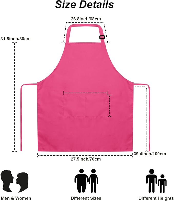 15 Pcs Adult Aprons Bulk with Pockets Adjustable Bib Chef Apron - Image 5