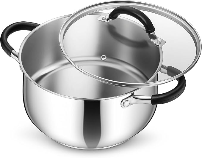 P&P CHEF Stainless Steel Stock Pot, 5 Qt Cooking Soup Pot by PPCHEF