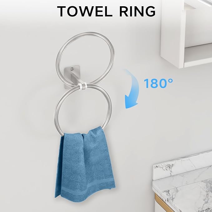 Brushed Nickel Bathroom Accessories Set, KLJKPA 4 Pieces Bathroom Hardware Set - Image 3