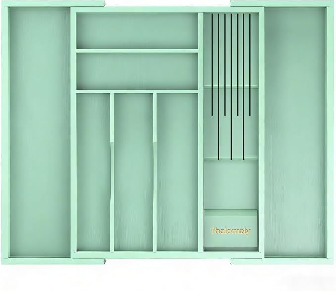 Bamboo Kitchen Drawer Organizer, Expandable Silverware Organizer - Image 2