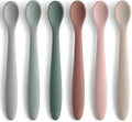 6-Piece Silicone Baby Feeding Spoons, First Stage Infant Spoons, Soft-Tip Easy by NETANY