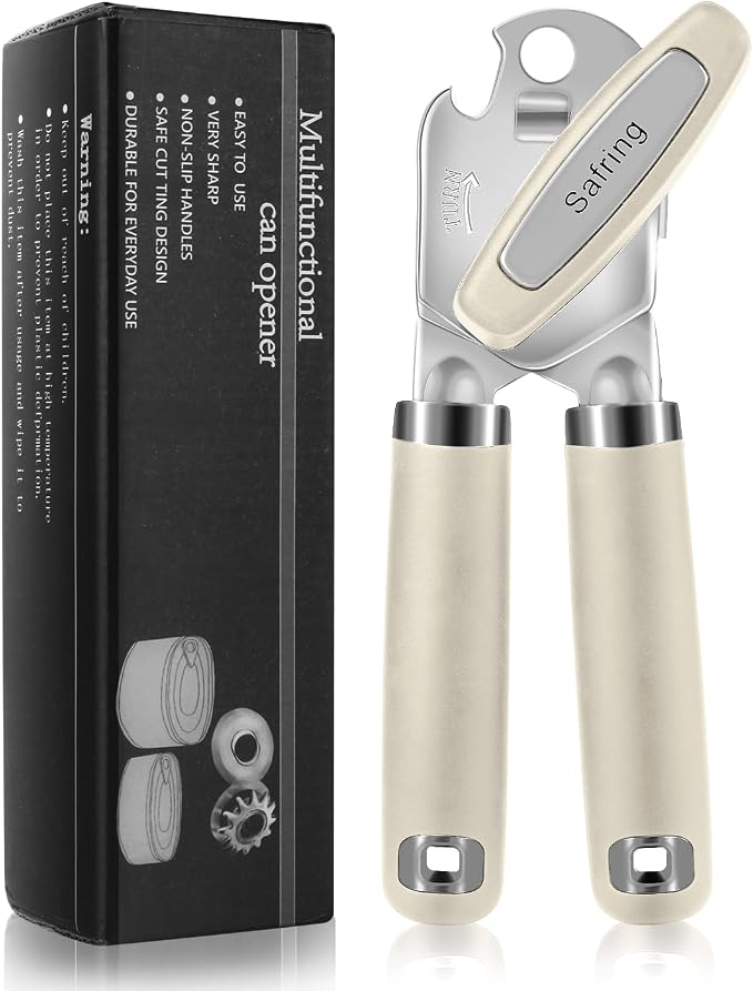 Safring Can Opener Manual, Heavy Duty Handheld Strong Can Opener by Safring