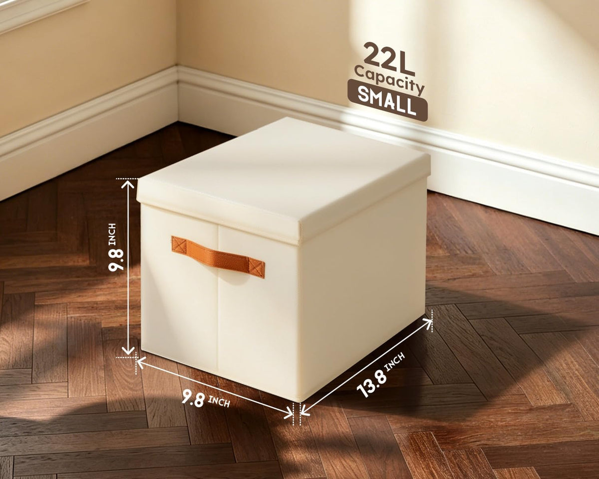 Storage Bins with Lids - Fabric Storage Baskets for Shelves, 4 Pack