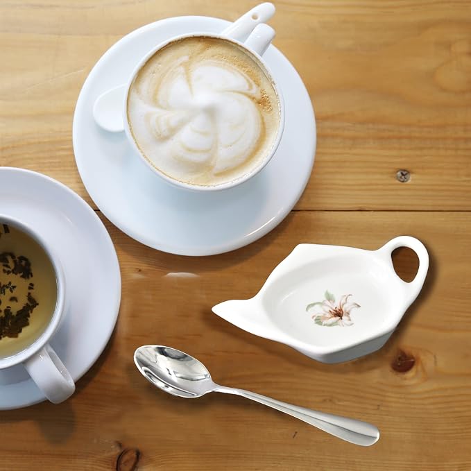 Ceramic Tea Bag Holder Teapot shaped Teabag Coaster Tray 4.5 inches Spoon Rest - Image 5