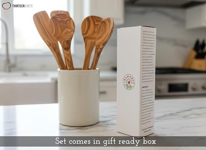 Tramanto Olive Wood Utensil Set - Image 3