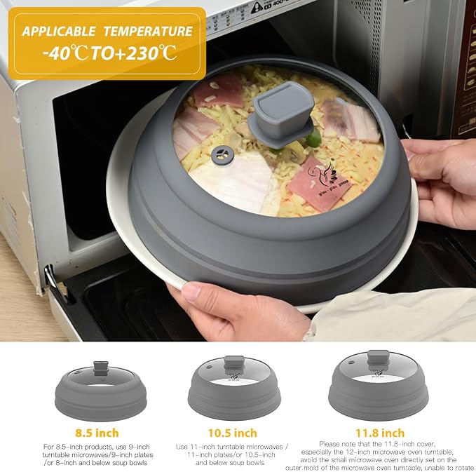 Microwave Splatter Cover Glass Splatter Guard Lid - Image 2