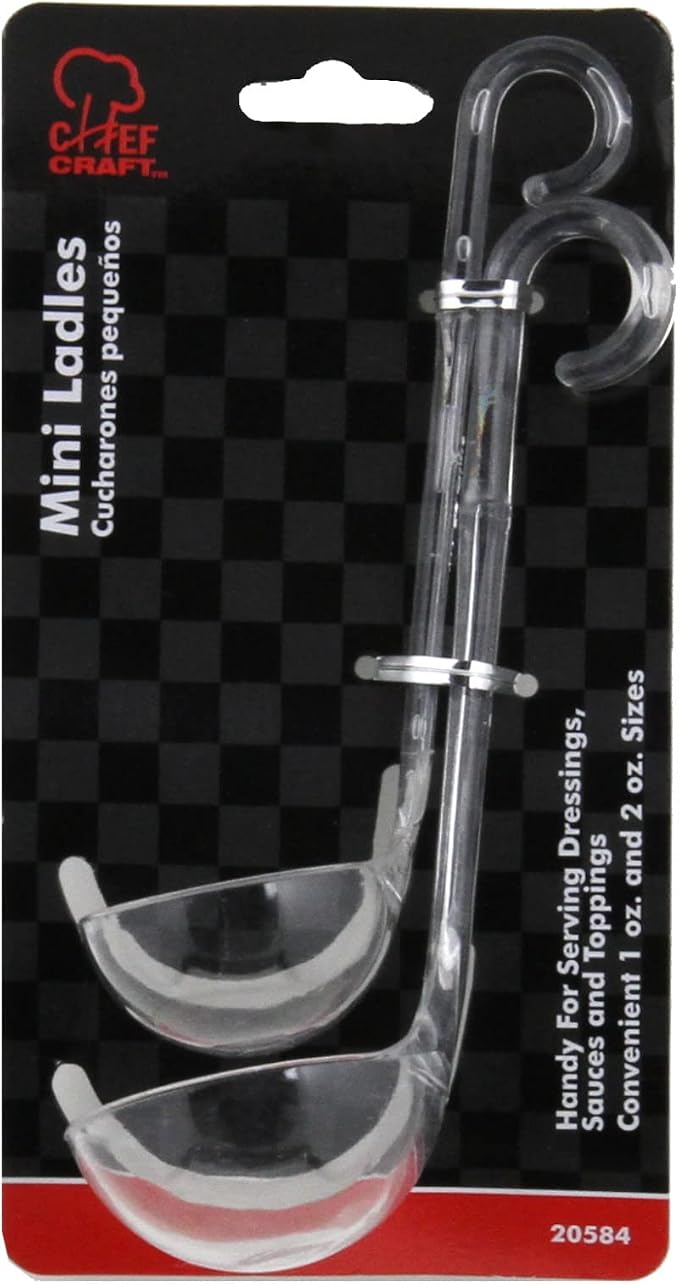 Chef Craft Plastic Dressing and Sauces Ladles, 1 Ounce 5.5 Inch and 2 Ounce 6 - Image 2