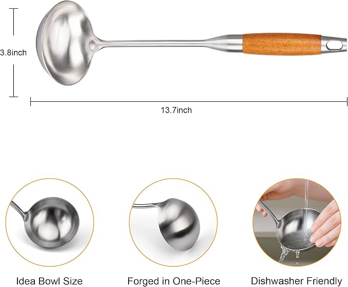 FJNATINH Soup Ladle, Stainless Steel Ladle - Image 2