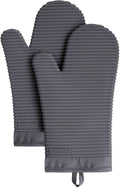 KITCHENAID Ribbed Soft Silicone Oven Mitt 2-Pack Set, Charcoal Grey by KitchenAid