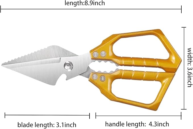 Meat Scissors Heavy Duty Sharp Shears Kitchen Scissors all Purpose, Stainless - Image 3