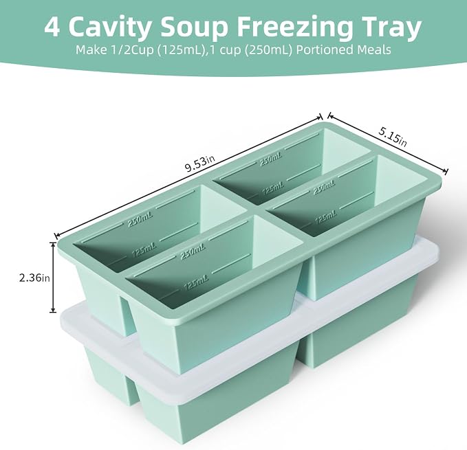Silicone Freezer Tray for Sauce Cube: FDDAI Super Prep Freezing Tray for Souped - Image 5