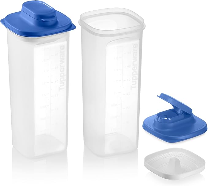 Tupperware Slim Line 2-Pitcher Set in Blue, Dishwasher Safe and BPA Free by Tupperware