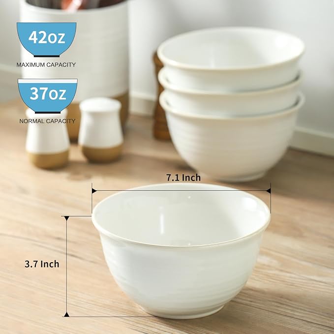 Hasense Soup Bowls, 40 Ounce Large Cereal Bowls - Image 2