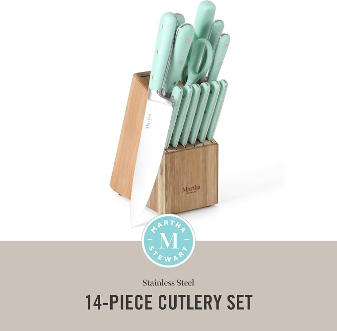 MARTHA STEWART Eastwalk 14 Piece High Carbon Stainless Steel Cutlery Knife - Image 2