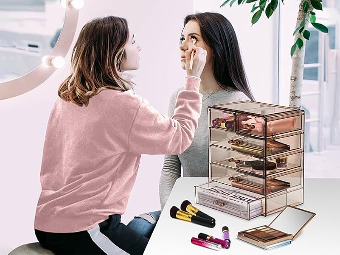 Sorbus Acrylic Makeup Organizer Set, 6-Drawer Vanity & Countertop Cosmetic - Image 6
