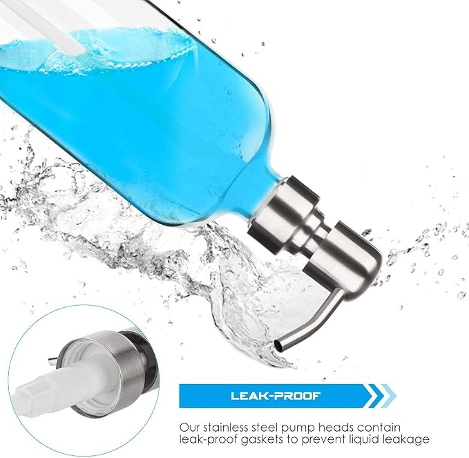ARKTEK Refillable Soap Dispenser - 17 Oz Clear Glass Bottle - Image 3