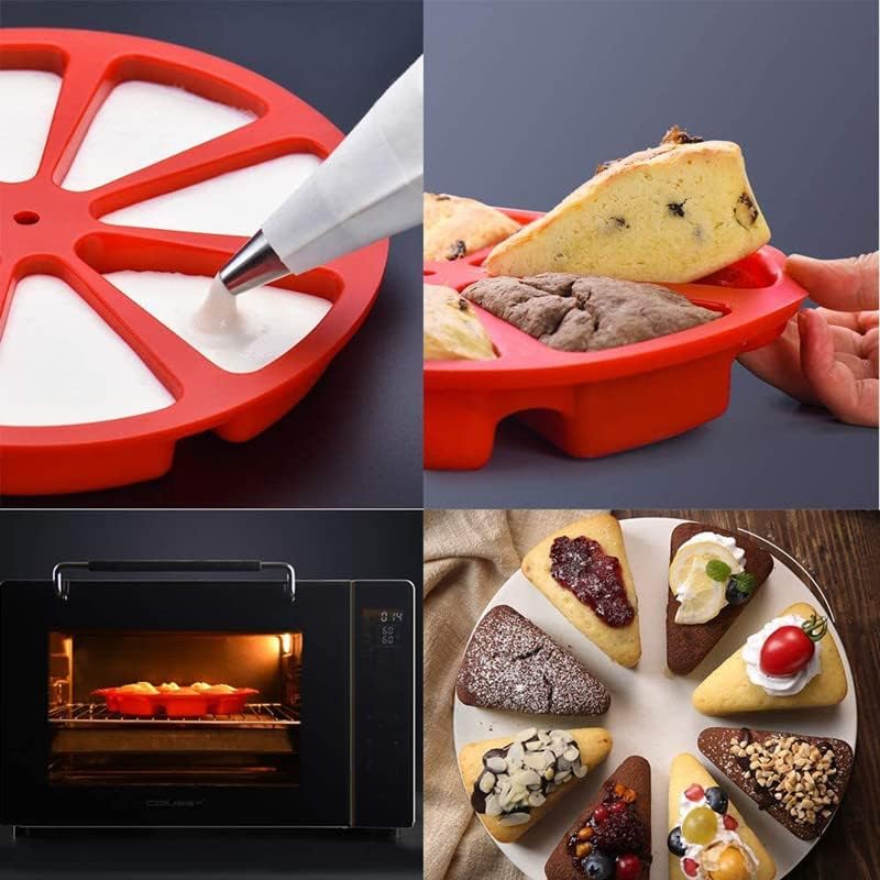 2 Pack Silicone Baking Molds, Triangle Cake Pan DIY/8 Cavity Silicone