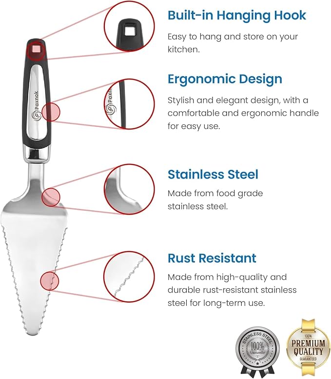 Pie Server Spatula and Cake Cutter Slicer, Stainless Steel Set - Image 3