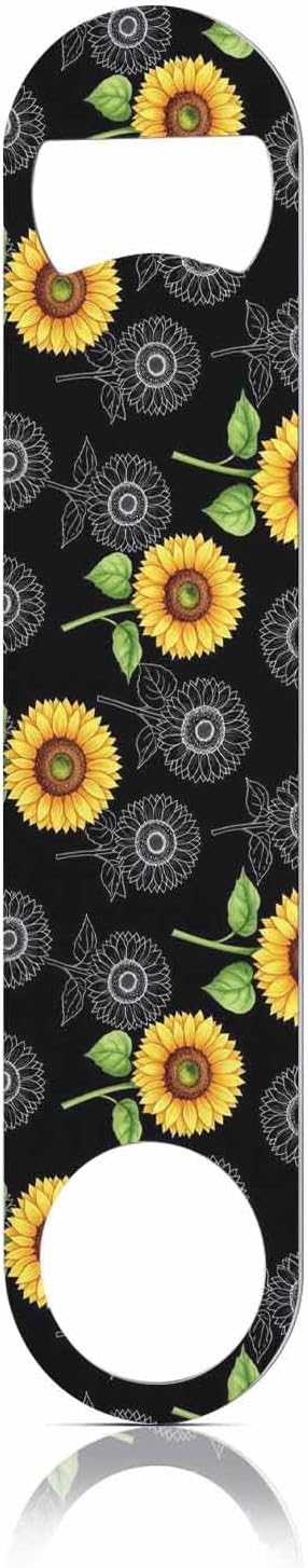 Sunflowers Stainless Steel Bottle Opener Vibrant Yellow Watercolor Flower by TASDANA