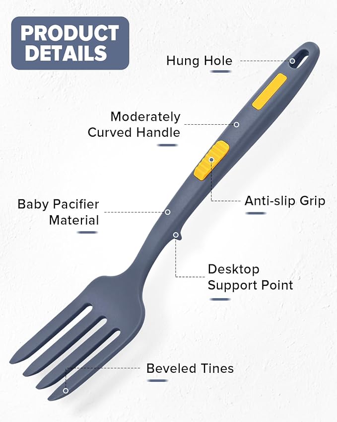 Silicone Flexible Long Handler, 11.6 Inch Heat Resistant Cooking Tool, Non - Image 3