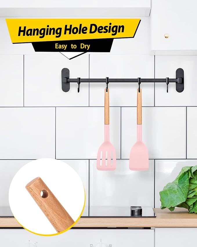 Pack of 2 Silicone Cooking Spatula, Heat Resistant Solid Turner, Non Stick - Image 6