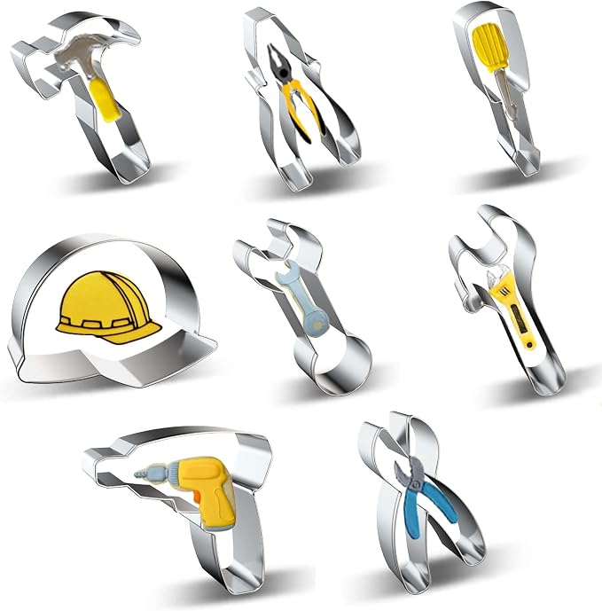 Construction Tool Cookie Cutter Set of 9 by Xzhloym