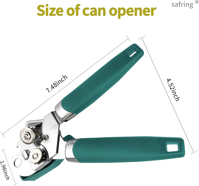 Safring Can Opener Manual, Handheld Strong Heavy Duty Stainless Steel Can Opener - Image 2