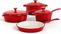 DishDelight Enameled Cast Iron Cookware Set, 7 Piece Induction Dutch Oven Set by DishDelight